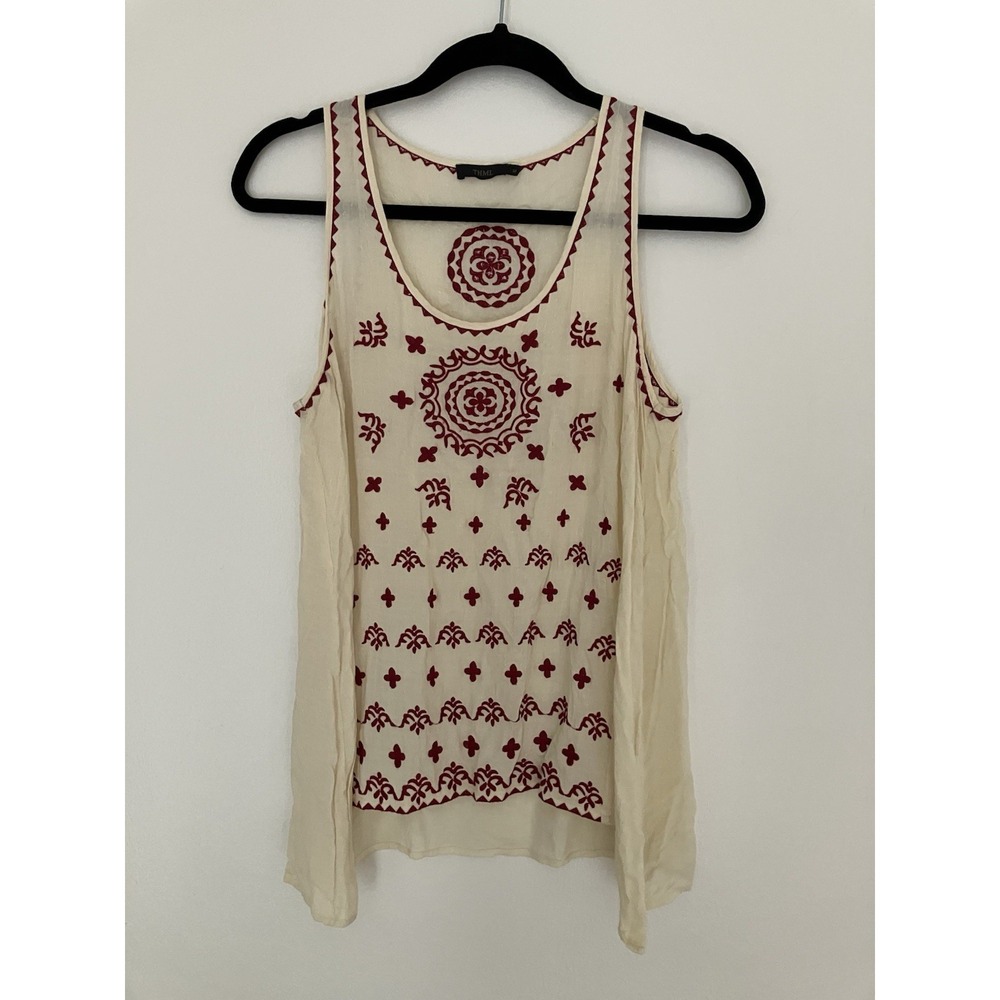 THML Boho Embroidered Tank Top Size M